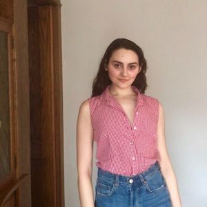 Vintage 90s Petite Sophisticate Gingham Top